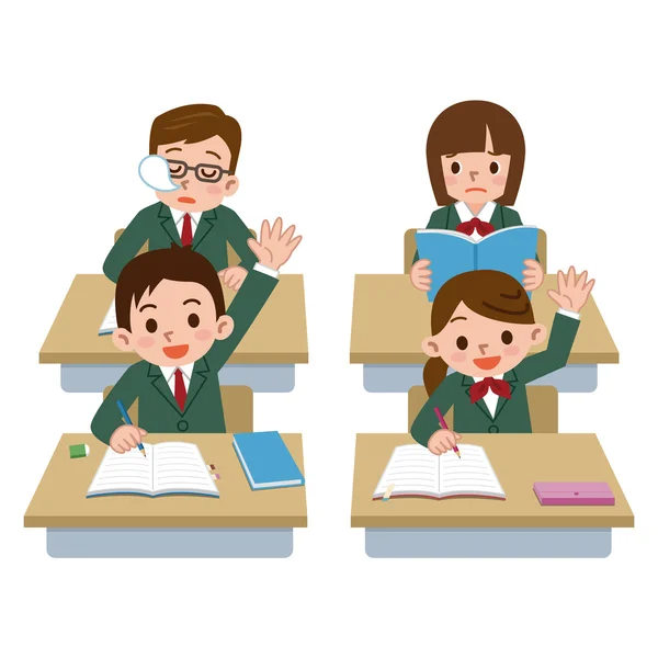 Erkek öğrenciler düşen sınıfta uyuyor — Stok Vektör