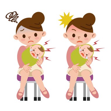 Depresyon anası bir bebek tutan