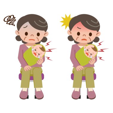Büyükanne depresyonun bir bebek tutan