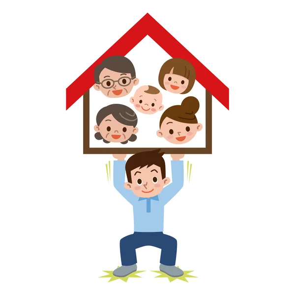 Hombre para mantener a la familia — Vector de stock