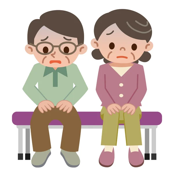 Unruhiges Seniorenpaar — Stockvektor