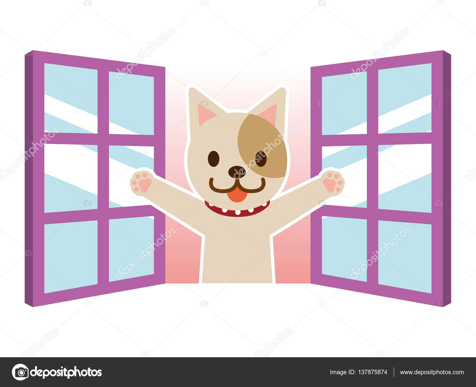 depositphotos_137875874 stock illustration dog to open the window