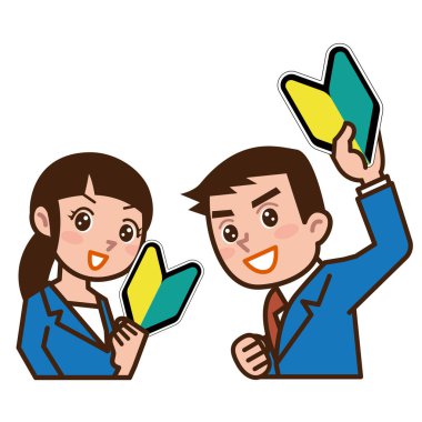 Trafik işaretleri ile kadın ve erkek