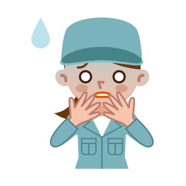 İş elbiseleri olan genç kadın olduğunu