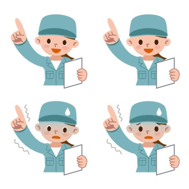 İşaret eden genç bayan kümesi