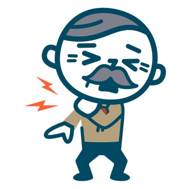 omuz ağrısı ile yaşlı adam