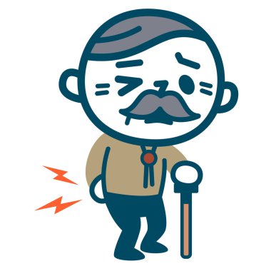 Bel ağrısı olan yaşlı adam