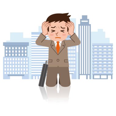 Depresyon ile genç işadamı