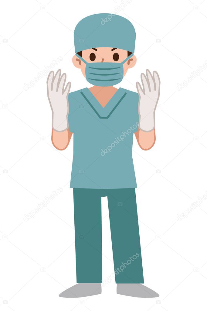Doctor wearing scrub