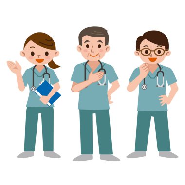 Doktorlar bir çalılık içinde dizi