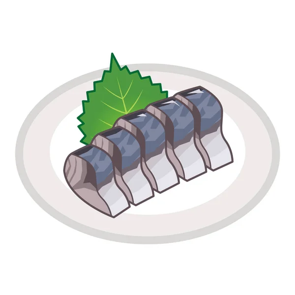 Ilustrasi dari marinade Mackerel - Stok Vektor