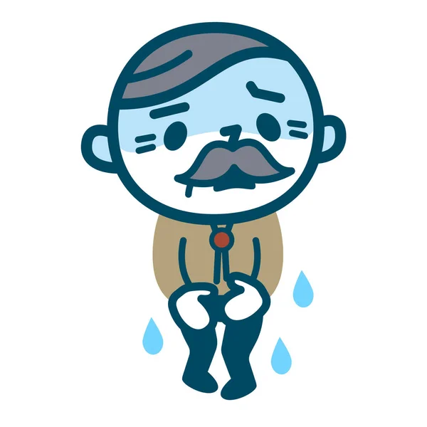 Senior men are hurried with frequent urination — Stock Illustration Senior men are hurried with frequent urination Royalty Free Stock Vectors