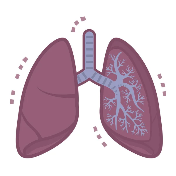 Illustratie van ongezonde longen — Stockvector