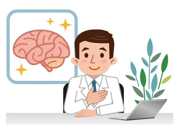 Lékař vysvětlí mozku — Stockový vektor