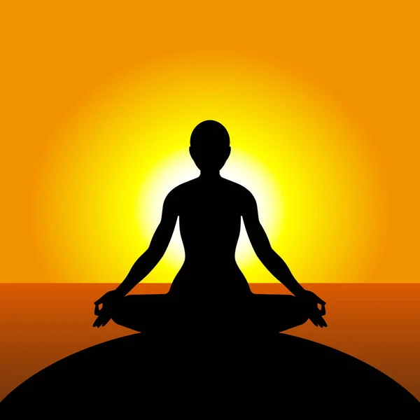 Gelassenheit und Yoga praktizieren, Meditation — Stockvektor