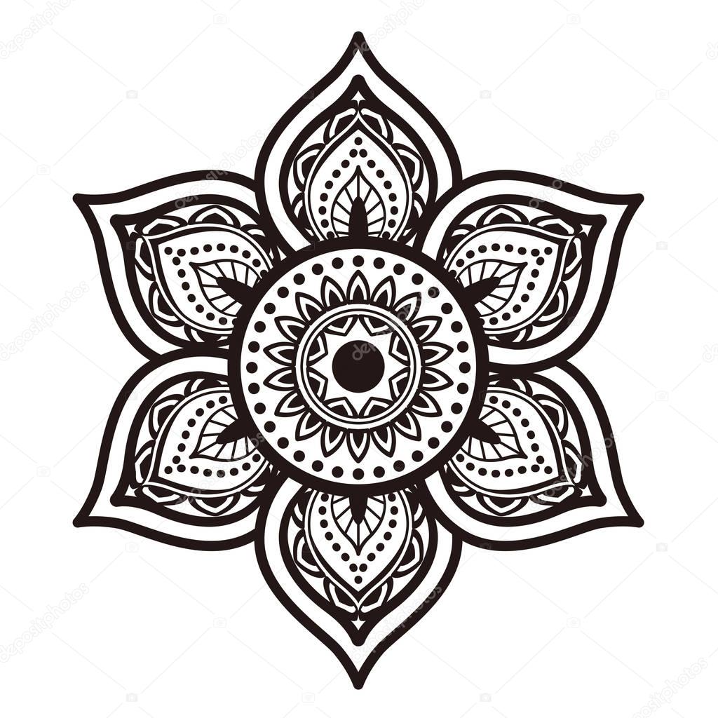Flower Mandala. Vintage decorative elements. 