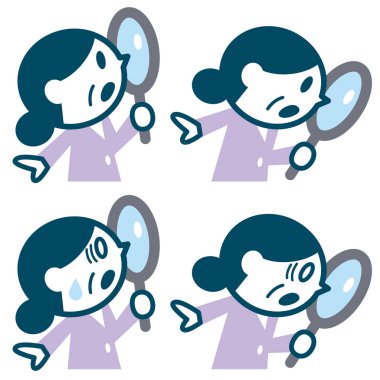 Üst düzey kadın Büyüteç arayan kümesi