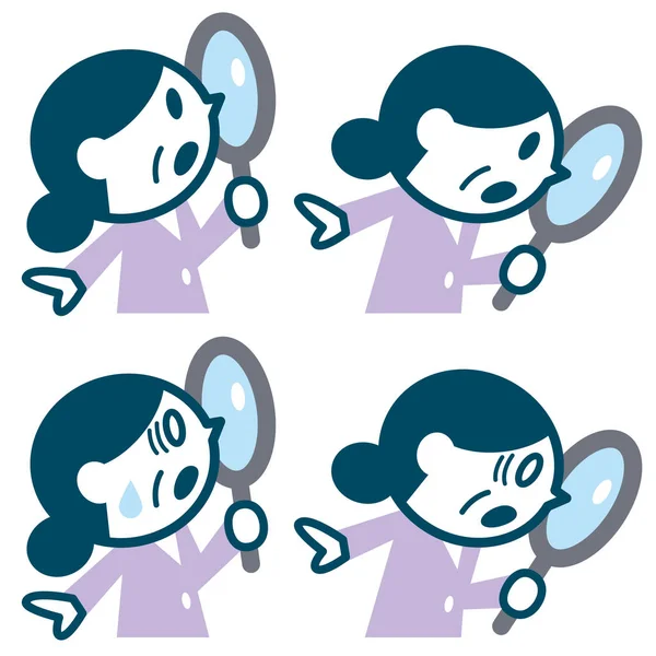 Üst düzey kadın Büyüteç arayan kümesi