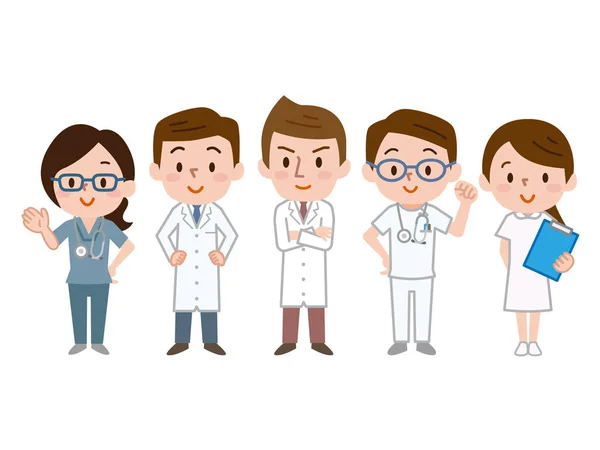 Illustration de l'équipe médicale — Image vectorielle