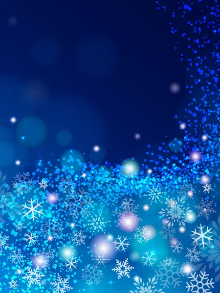 Fundo de Natal azul com flocos de neve. ilustração elegante . — Vetor de Stock