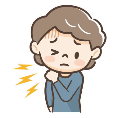 Olgun kadın sert omuzlardan muzdarip.