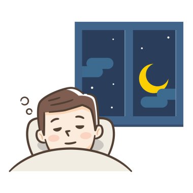 Rahat uyuyan genç adam.