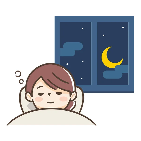 Young woman who sleeps comfortably — Stock Vector