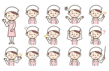 Genç bayan aşçı yüz ifadesi.