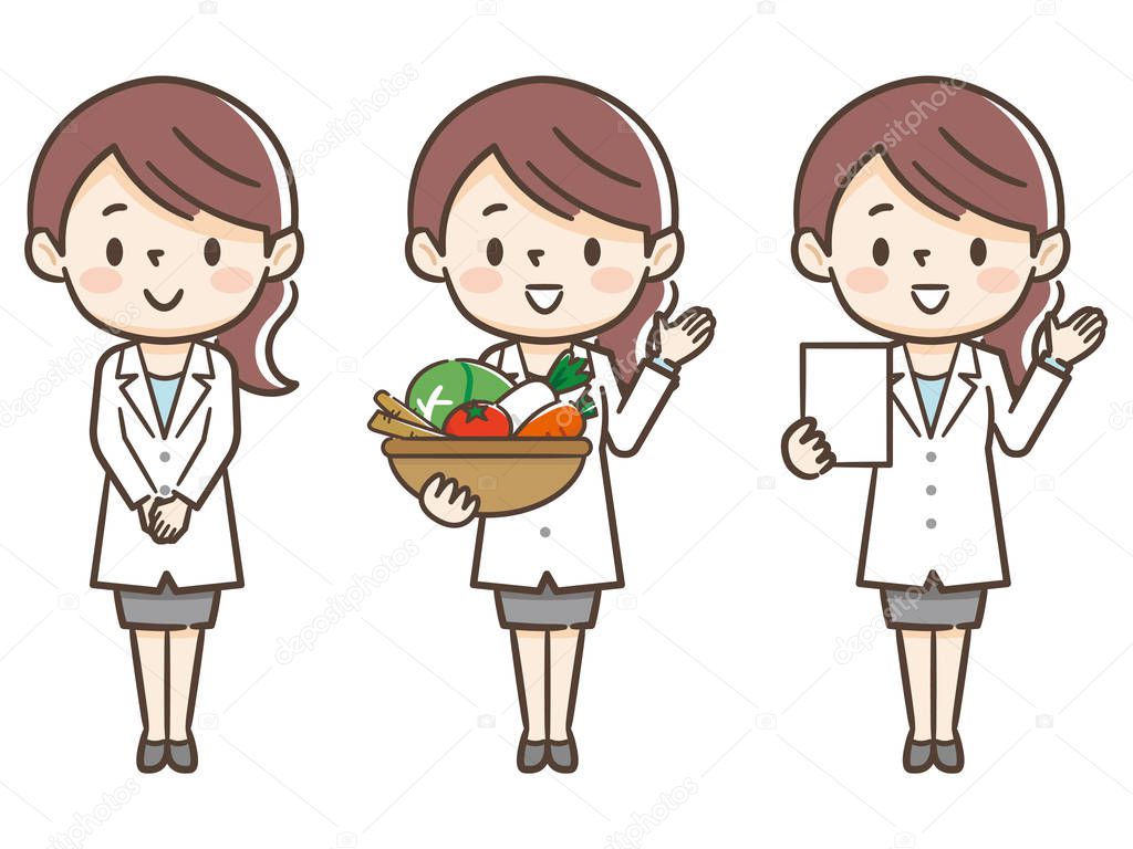 Young nutritionist woman and ingredients