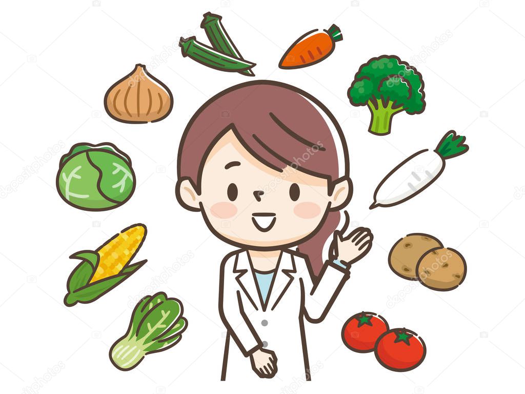 Young nutritionist woman and ingredients