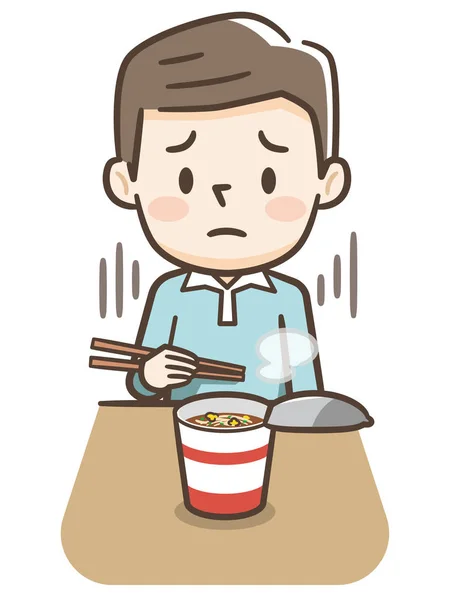 Illustration of a male duo eating ramen and drinking alcohol Stock Vector  Image by ©ankomando #329813214