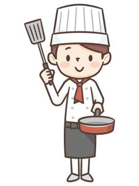 gülümseyen Şef. Beyaz arka plan üzerinde izole. gurme.