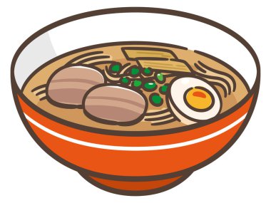 Domuz ve yumurtalı lezzetli ramen.