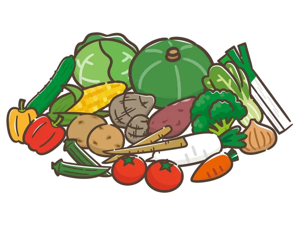 Ilustración de verduras aisladas sobre un fondo blanco — Archivo Imágenes Vectoriales