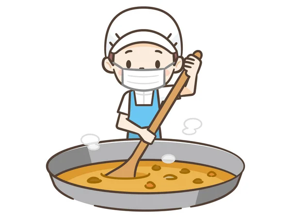 Personal de cocina femenino trabajando en la cocina — Vector de stock