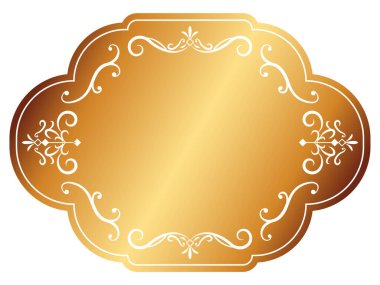 Beyaz arkaplandaki altın renkli çerçeve ögeleri