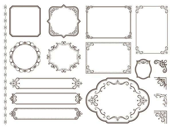 Ornate frames and scroll elements. — Stock Vector