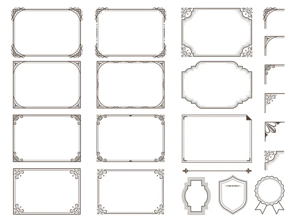 Verzierte Rahmen Und Scrollelemente — Stockvektor