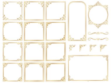 Altın süslü çerçeveler ve kaydırma ögeleri.