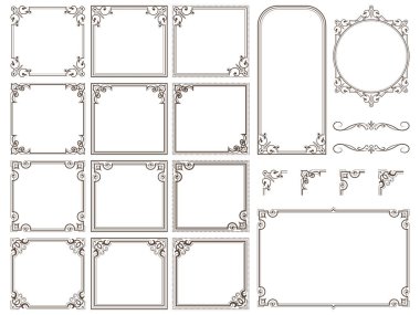 süslü çerçeveleri ve kaydırma öğelerini.