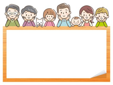 Tahtayla mutlu bir ailenin tasviri.