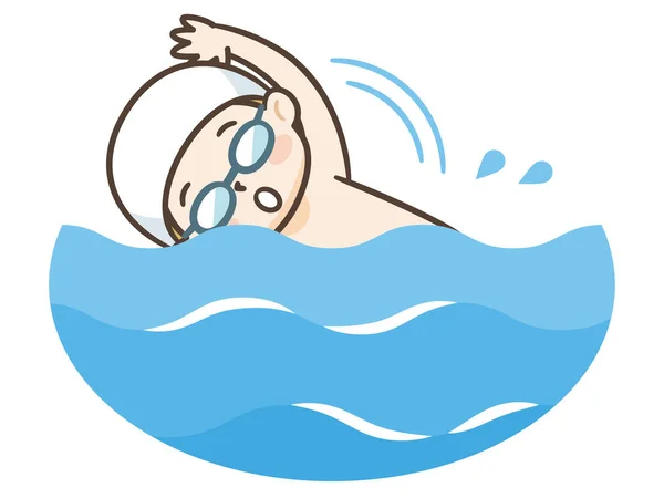 儿童游泳的向量例证 — 图库矢量图片