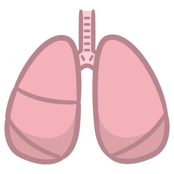 Icono Los Pulmones Estilo Plano Aislado Sobre Fondo Blanco Ilustración — Vector de stock