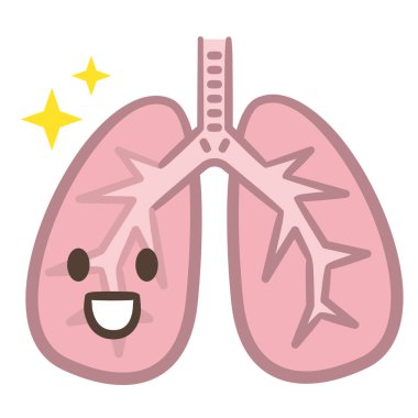 Akciğer ikonu, düz stil. İnsan tasarım elementinin iç organları, logo. Anatomi, tıp konsepti. Sağlık hizmetleri. Beyaz arka planda izole edilmiş. Vektör illüstrasyonu