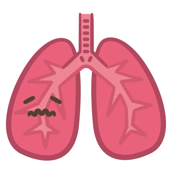 因炎症而发红的肺的图例 — 图库矢量图片