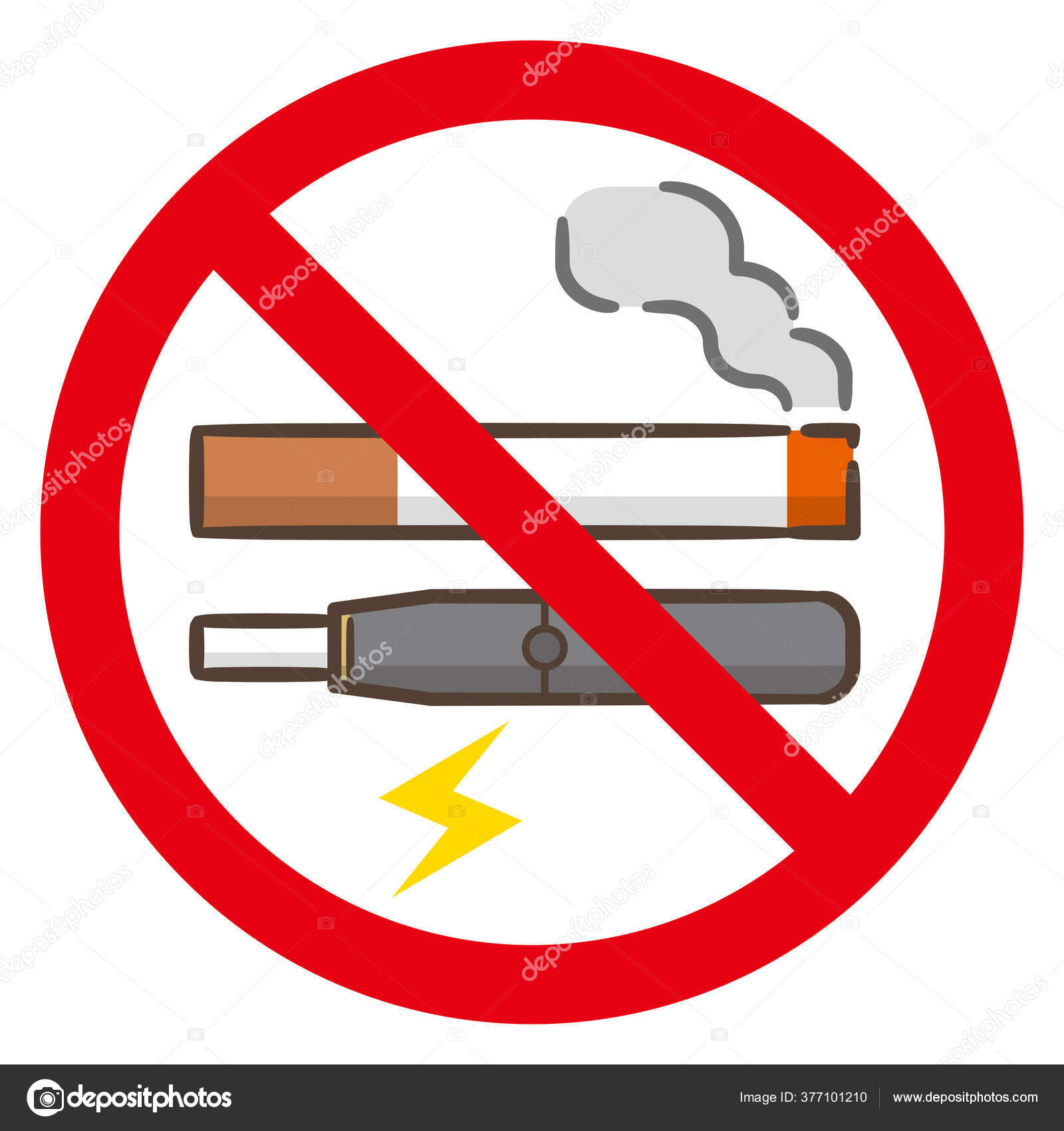 Conexión traducir acelerador Fumar Incluido Cartel Electrónico Cigarrillos Stock Vector by ©ankomando  377101210