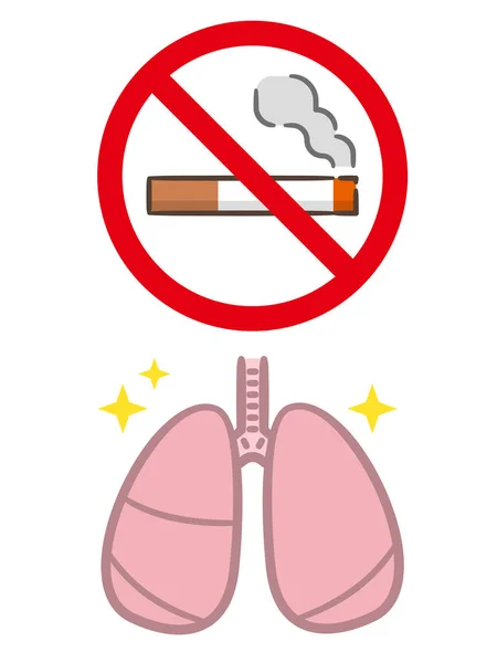 Flat Vector Illustration Cigarette Lungs Stop Smoking Concept — Stock Vector