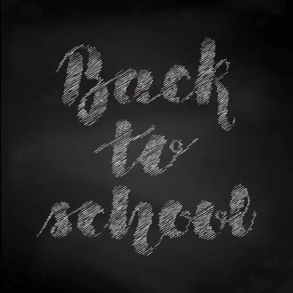 Letras tiza "Volver a la escuela" en el fondo de pizarra negro. Ilustración vectorial. EPS10 . — Vector de stock