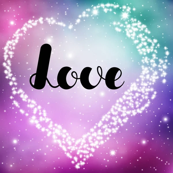 발렌타인 데이 대 한 포스터, 배너, 전단지, 스티커, 카드에 대 한 spase 배경에 "사랑"를 문자. 벡터 일러스트입니다. Eps10. — 스톡 벡터