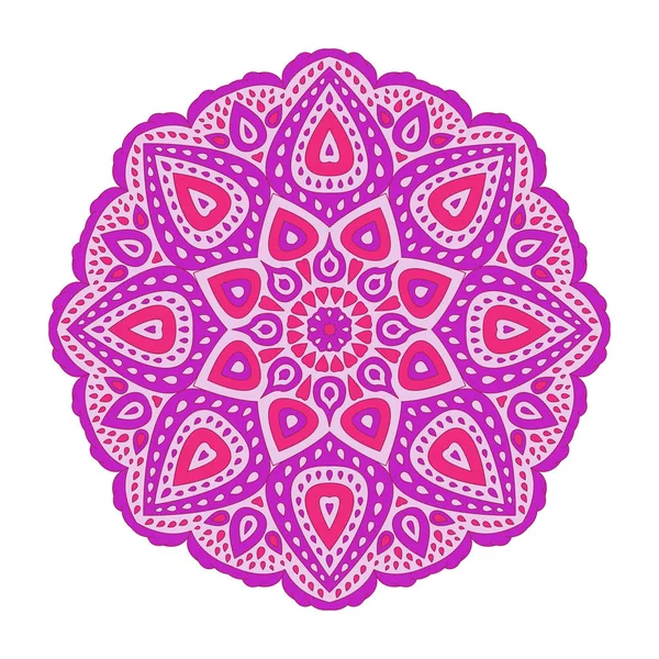 Çiçek süs mandala. Beyaz arka plan üzerinde izole yuvarlak süsleme. Dekoratif öğe. Vektör çizim. Eps10.
